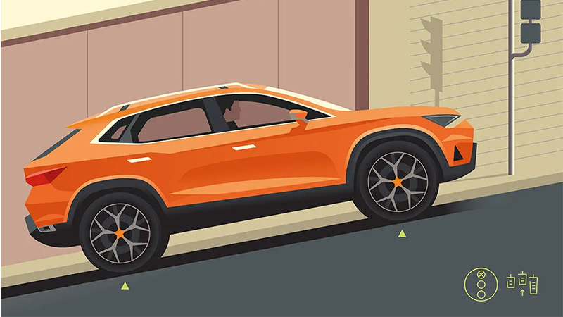 Animace asistenta rozjezdu do kopce ve voze SEAT Arona