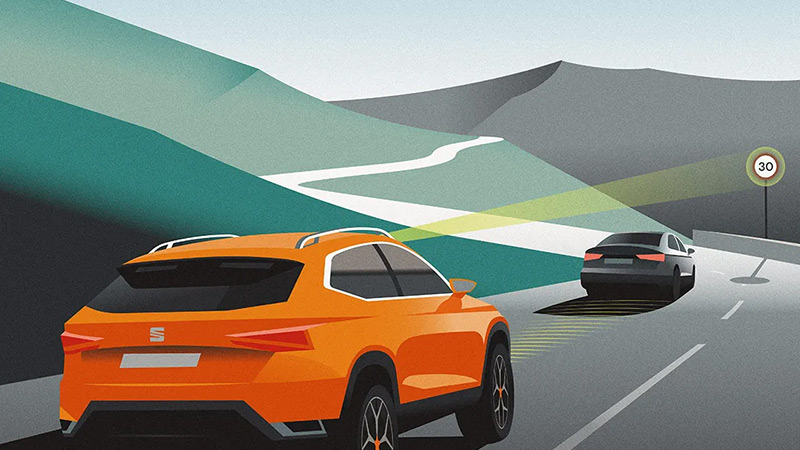 Asistent Prediktivní adaptivní tempomat - SEAT Ateca