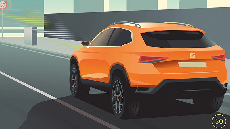 Bezpečnostní asistent SEAT Ibiza - Systém rozpoznávání dopravních značek