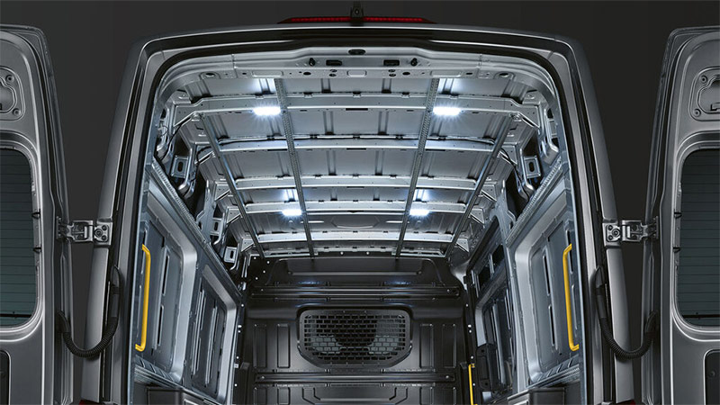 vw crafter skrinovy vuz led osvetleni nakladoveno prostoru